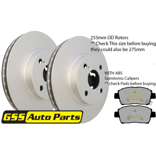 Front T/p Brake Disc Rotors & Budget Brake Pads TD712-DB1422 