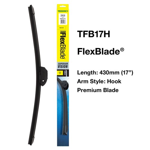 Tridon 17-Inch Hook Flexblade Wiper Blade - 1 Piece 430mm (17") TFB17H