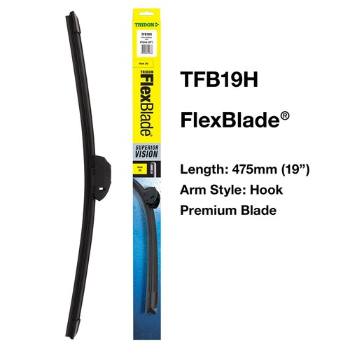 Tridon 19-Inch Flexblade Wiper Blade - Hook Style - 1 Piece 475mm (19") TFB19H