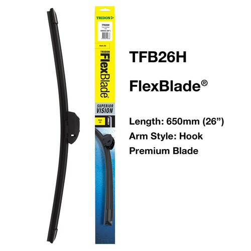 Tridon 26-Inch Hook Flexblade Wiper Blade - 1 Piece 650mm (26") TFB26H