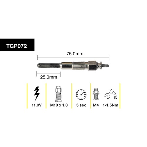 Tridon Glow Plug (1) TGP072