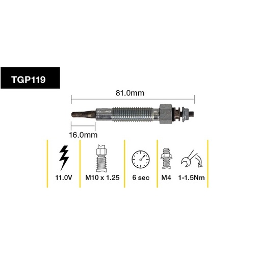 Tridon Glow Plug (1) TGP119