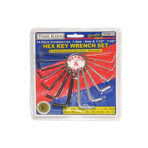 TOOL KING 14Pc Combination Hex Key Wrench Set (TKHK14)