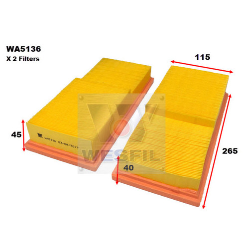 Wesfil Cooper Air Filters (Pair) Wa5136 A1567