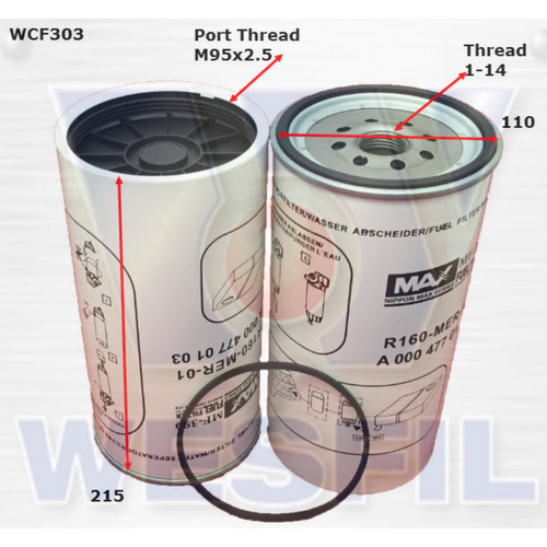 Nippon Max Diesel Fuel Filter Z1045 WCF303NM