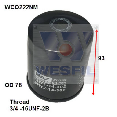 Nippon Max Engine Oil Filter WCO222NM Z1035