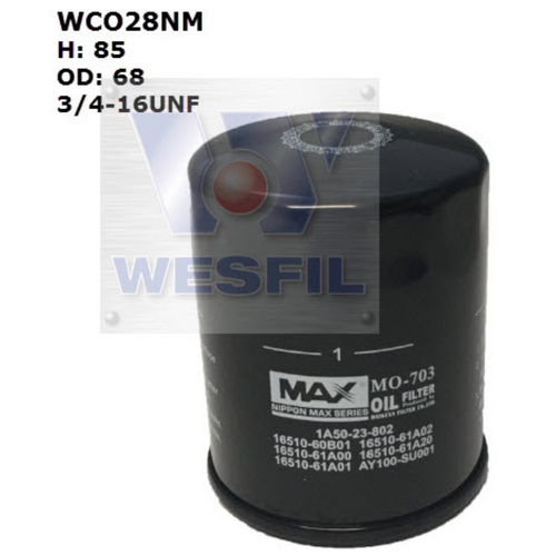 Nippon Max Oil Filter Wco28Nm Z734