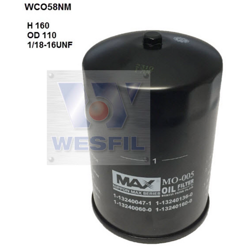 Nippon Max Engine Oil Filter WCO58NM Z618/Z776