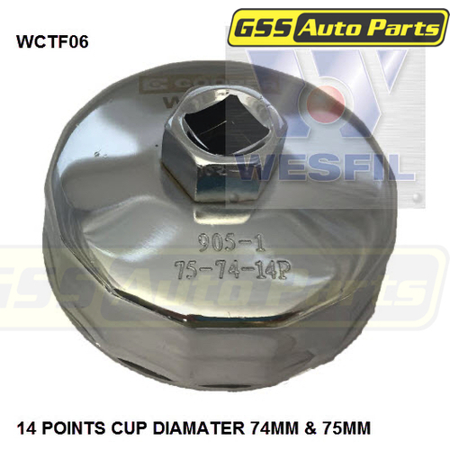 Wesfil Cooper Oil Filter Removal Tool - 74-75Mm WCTF06