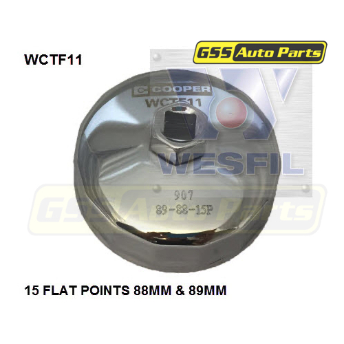 Wesfil Cooper Cup Style Oil Filter Remover - 88-89mm - 15f Wctf11