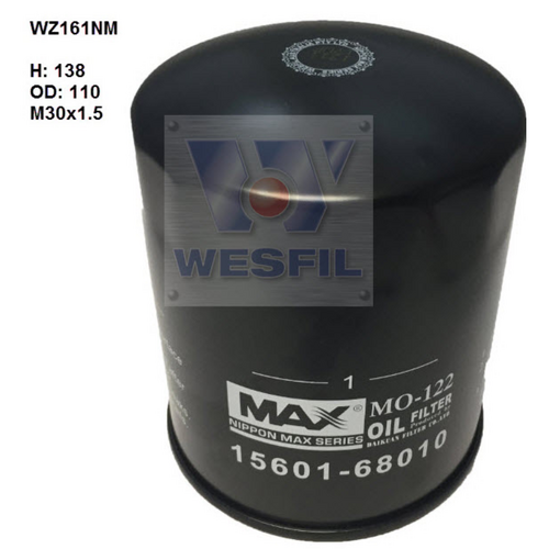 Nippon Max Oil Filter Wz161Nm Z161