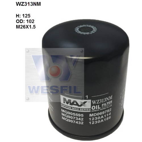 Nippon Max Oil Filter Wz313Nm Z313