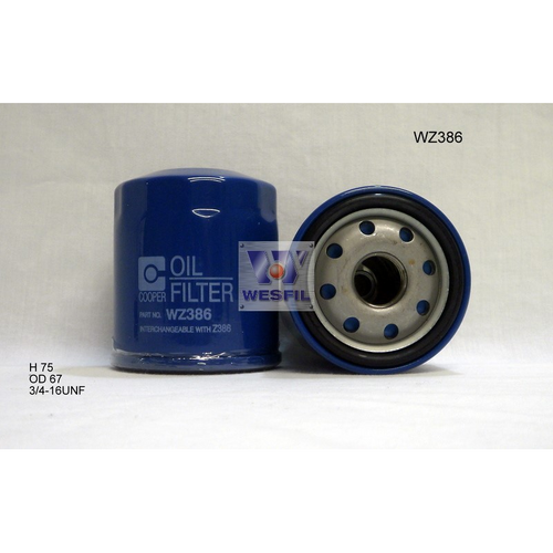 Wesfil Cooper Oil Filter Z386 WZ386