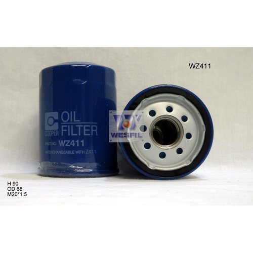 Wesfil Cooper Oil Filter Z411 WZ411