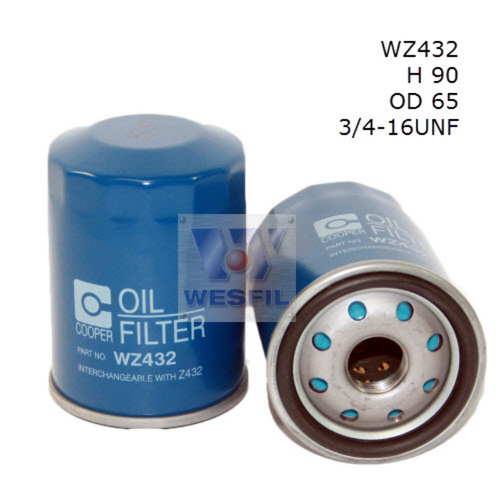 Wesfil Cooper Oil Filter Z432 WZ432