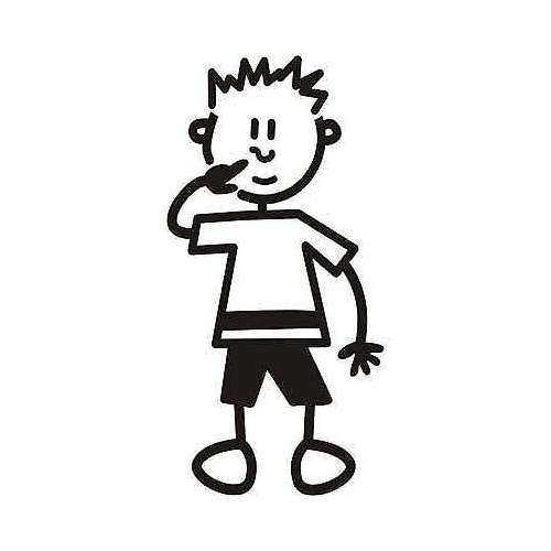 Genuine My Family Sticker - Young Boy Picking Nose