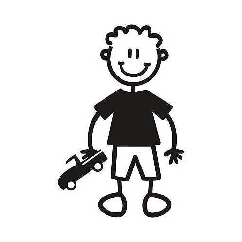 Genuine My Family Sticker - Young Boy Holding Truck