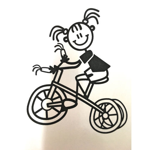 Genuine My Family Sticker - Young Girl on Tricycle